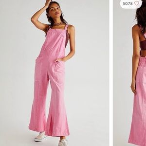 Free People Pink Savannah Jumpsuit Overalls Pants